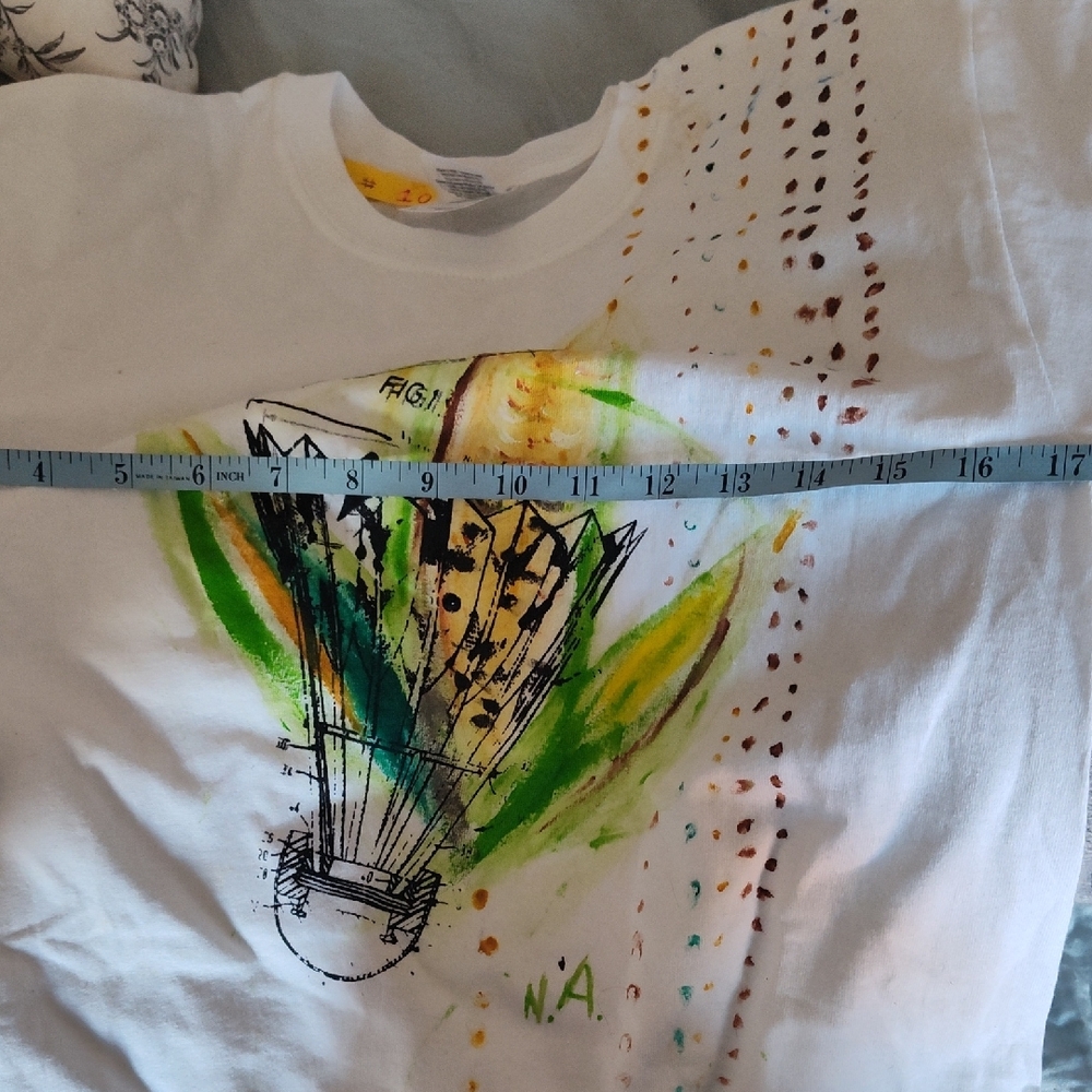 Badminton 🏸 Screenprinted Music Festival White T-Shirt with Colorful Design #10